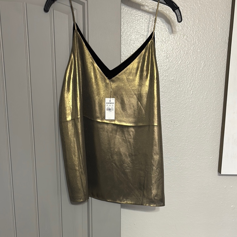 Gold Satin Cami Top